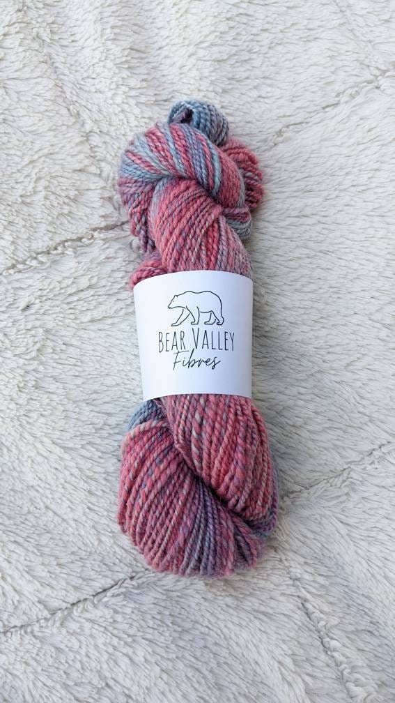 BFL/Silk Handspun Yarn| Worsted Weight | Cotton Candy